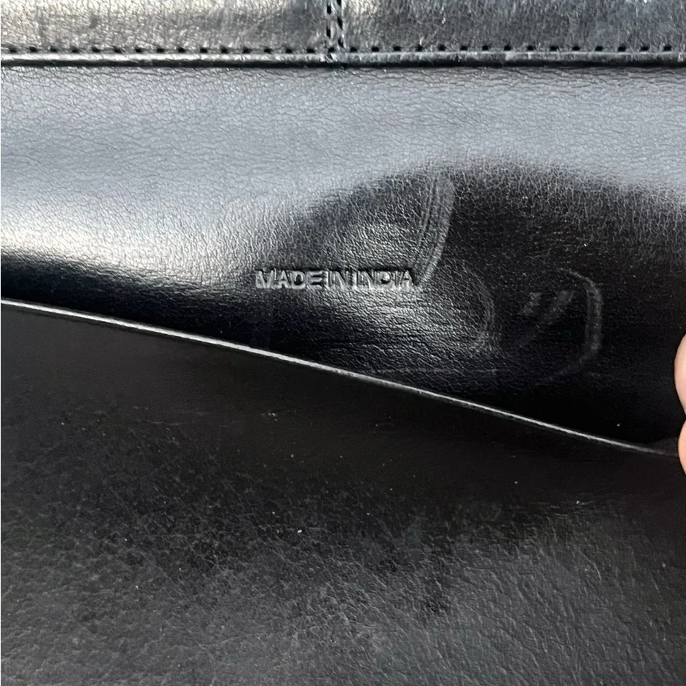 Vintage Coach Water Buffalo Combination Wallet Checkbook Black Leather 4859 Used